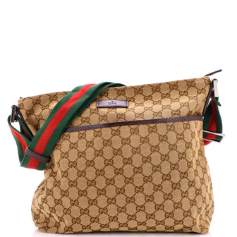 Gucci Front Pocket Web Messenger GG Canvas Medium