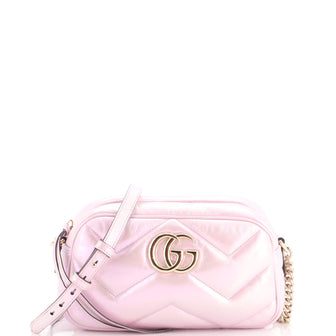 Gucci GG Marmont Shoulder Bag Chevron Iridescent Leather Small