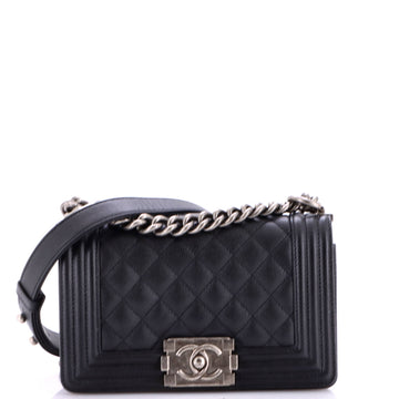 Chanel Boy Flap Bag Quilted Caviar Small