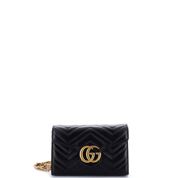 Gucci GG Marmont Chain Wallet Matelasse Leather Mini