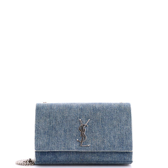 Saint Laurent Classic Monogram Crossbody Bag Denim Medium