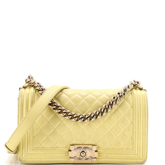 Chanel Boy Flap Bag Quilted Lambskin Old Medium