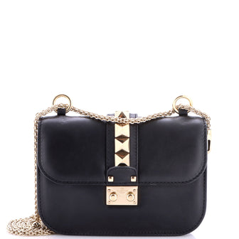 Valentino Garavani Glam Lock Shoulder Bag Leather Small