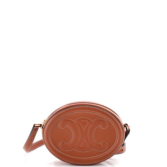 Celine Triomphe Oval Crossbody Bag Leather Mini