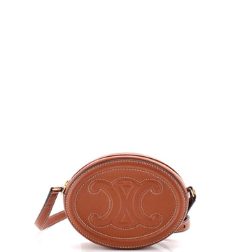 Celine Triomphe Oval Crossbody Bag Leather Mini