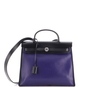 Hermes Herbag Zip Berline Vache Canvas and Leather 31