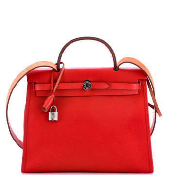 Hermes Herbag Zip Leather and Toile 31
