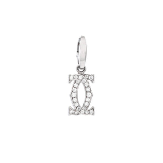 Cartier Double C Charm Pendant Pendant & Charms 18K White Gold with Diamonds