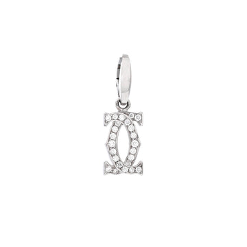 Cartier Double C Charm Pendant Pendant & Charms 18K White Gold with Diamonds