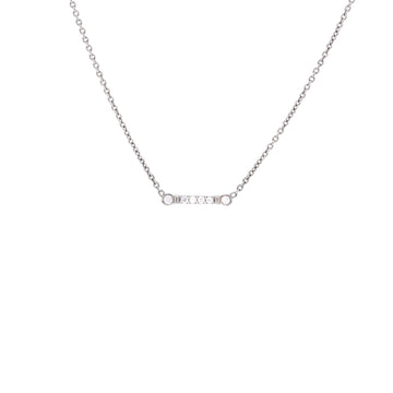Tiffany & Co. Fleur de Lis Key Bar Pendant Necklace Platinum and Diamonds
