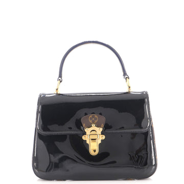 Louis Vuitton Cherrywood Handbag Vernis with Monogram Canvas PM