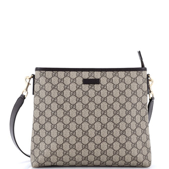 Gucci Zip Top Messenger Bag GG Coated Canvas Medium