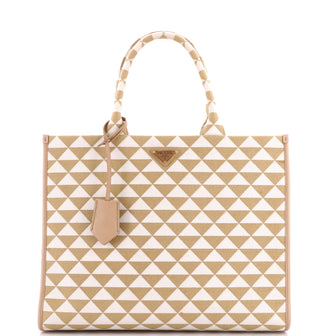 Prada Symbole Shopper Tote Jacquard Large