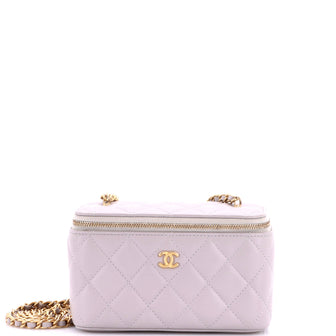 Chanel Pearl Crush Vanity Case with Chain Quilted Lambskin Small