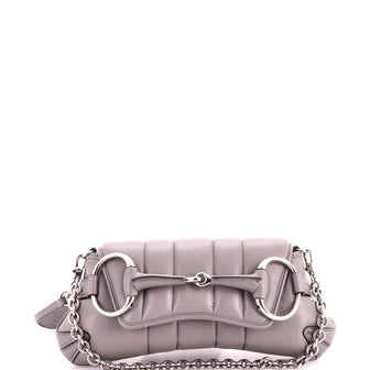 Gucci Horsebit Chain Shoulder Bag Vertical Quilted Leather Small