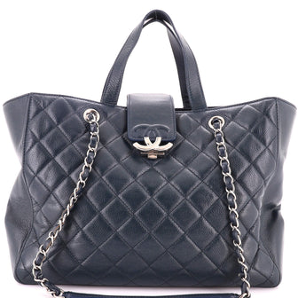 Chanel CC Box Shopping Tote Quilted Caviar Large