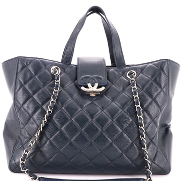Chanel CC Box Shopping Tote Quilted Caviar Large