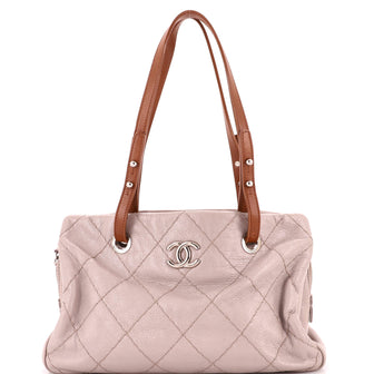 Chanel On The Road Shopping Tote Quilted Leather Medium