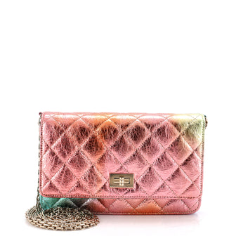 Chanel Rainbow Reissue 2.55 Wallet on Chain Quilted Multicolor Metallic Goatskin