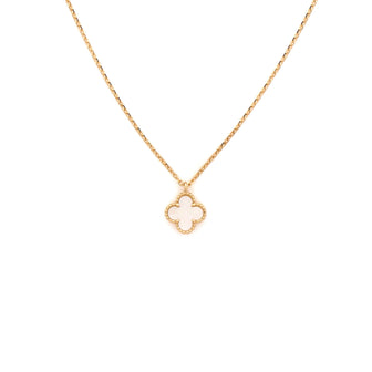 Van Cleef & Arpels Sweet Alhambra Pendant Necklace 18K Yellow Gold and Mother of Pearl