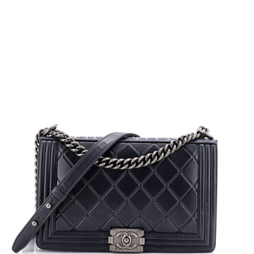 Chanel Paris-Salzburg Boy Flap Bag Embossed Calfskin New Medium
