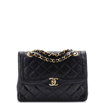 Chanel Vintage Two Tone CC Flap Bag Quilted Lambskin Small