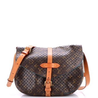 Louis Vuitton Flore Saumur Handbag Perforated Monogram Canvas