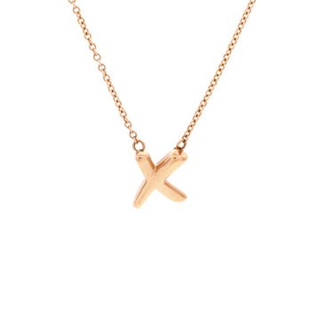 Tiffany & Co. Paloma Picasso Graffiti X Pendant Necklace 18K Rose Gold Small