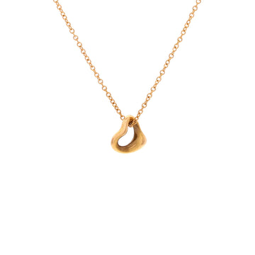 Tiffany & Co. Elsa Peretti Open Heart Pendant Necklace 18K Rose Gold 7mm