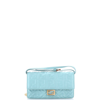 Fendi Baguette Wallet on Chain Zucca Embossed Leather