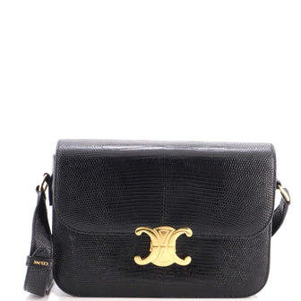 Celine Triomphe Shoulder Bag Lizard Medium