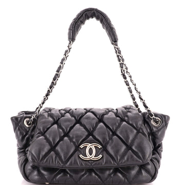 Chanel Bubble Accordion Flap Bag Quilted Lambskin Medium