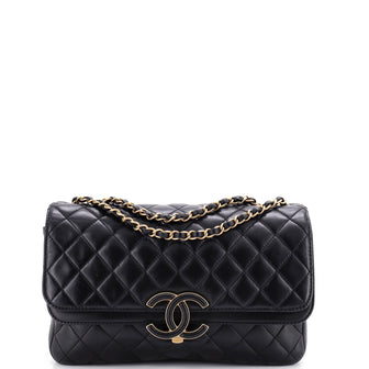 Chanel CC Chic Double Flap Bag Quilted Lambskin Medium
