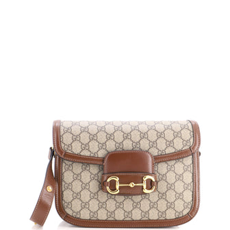 Gucci Horsebit 1955 Shoulder Bag GG Coated Canvas with Leather Small