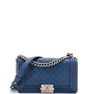 Chanel Boy Flap Bag Quilted Lambskin Old Medium