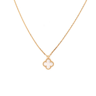Van Cleef & Arpels Sweet Alhambra Pendant Necklace 18K Yellow Gold and Mother of Pearl