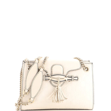 Gucci Emily Chain Flap Shoulder Bag Guccissima Leather Small