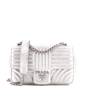 Prada Chain Flap Shoulder Bag Diagramme Quilted Leather Medium