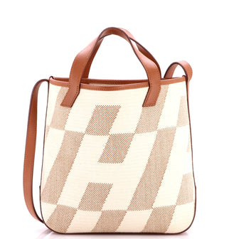 Hermes Cabas H en Biais Tote Canvas with Leather 27