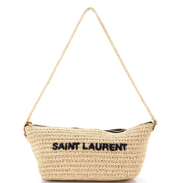 Saint Laurent Tuc Logo Crossbody Bag Woven Raffia