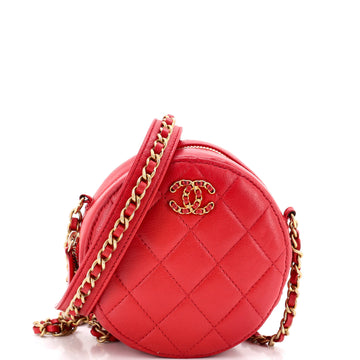 Chanel Chain Infinity Round Clutch with Chain Quilted Lambskin