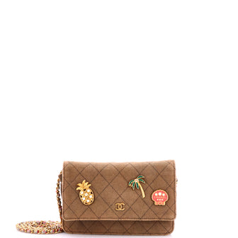 Chanel Cuba Charms Wallet on Chain Quilted Canvas