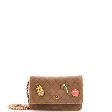 Chanel Cuba Charms Wallet on Chain Quilted Canvas