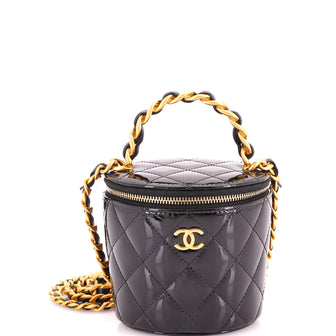 Chanel Afternoon Tea Vanity Bucket Bag Quilted Patent