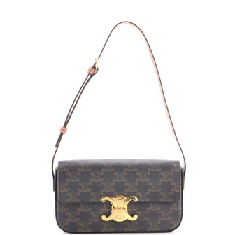 Celine Triomphe East-West Shoulder Bag Triomphe Coated Canvas