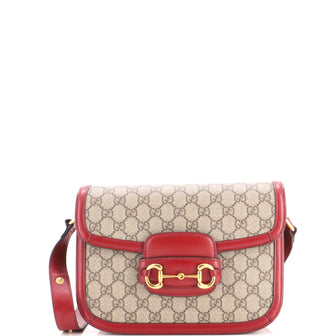 Gucci Horsebit 1955 Shoulder Bag GG Coated Canvas with Leather Small