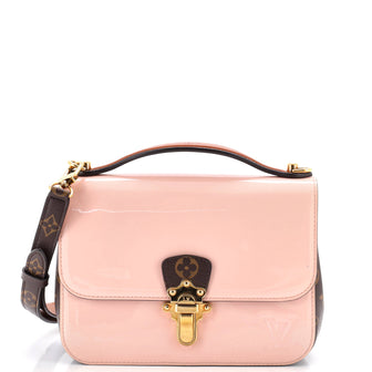 Louis Vuitton Cherrywood Handbag Vernis with Monogram Canvas BB