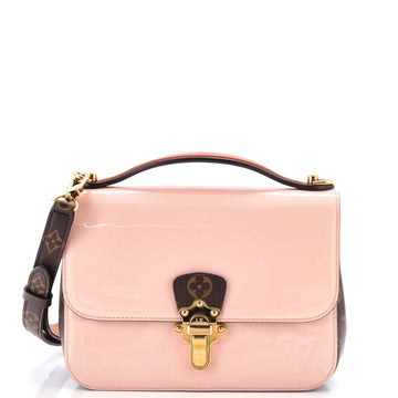 Louis Vuitton Cherrywood Handbag Vernis with Monogram Canvas BB
