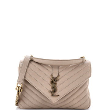 Saint Laurent Classic Monogram College Bag Quilted Leather Medium