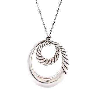 David Yurman Vintage Double Circle Pendant Necklace Sterling Silver